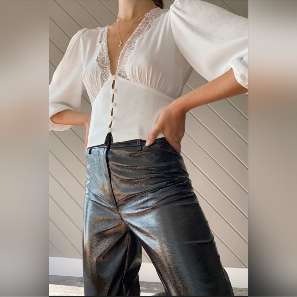 White Lace Trim “Romance Me” Blouse